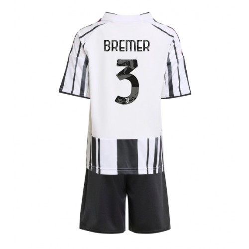 Juventus Gleison Bremer #3 Primera Equipación Niños 2025-26 Manga Corta (+ Pantalones cortos)